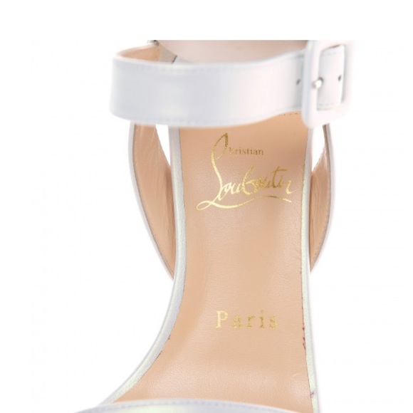 CHRISTIAN LOUBOUTIN NAPPA MULTIPOT 100 SANDALS 37 SNOW WHITE - Picture 5 of 11